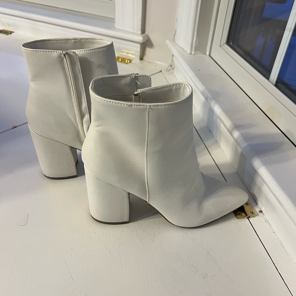 Sugar White Ankle Boots